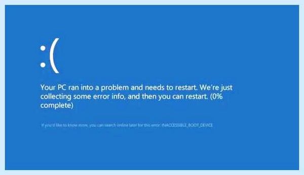 Inaccessible boot device при загрузке windows