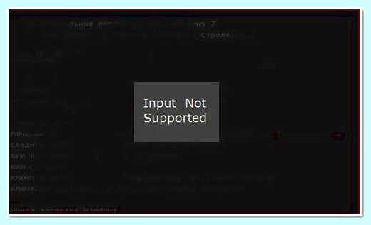 Input not supported что делать