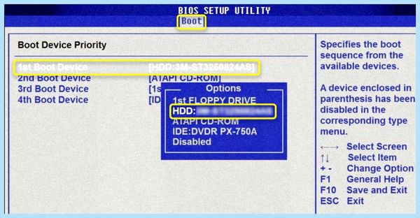 Insert boot device