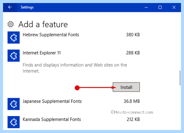 Install internet explorer 11 on windows 10