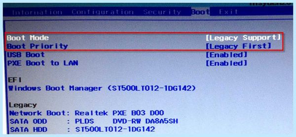Insydeh20 setup utility как установить windows