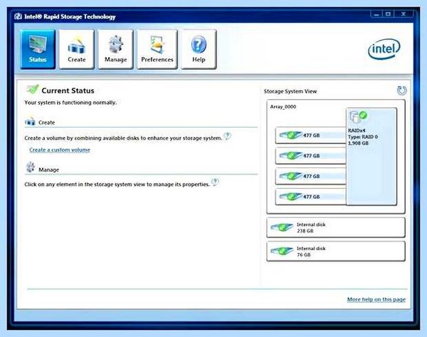 Intel rapid storage driver