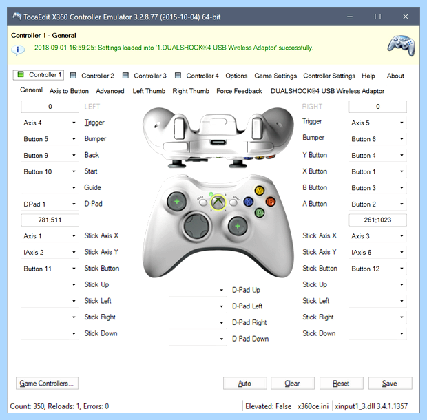 Xinput windows 10