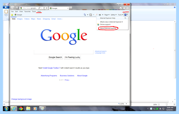 Internet explorer update