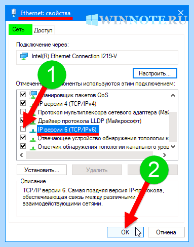 Ipv4 и ipv6 не подключено