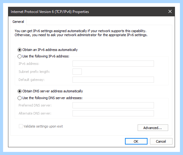 Ipv6 windows 10