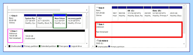Внешний диск не инициализирован Acronis Disk