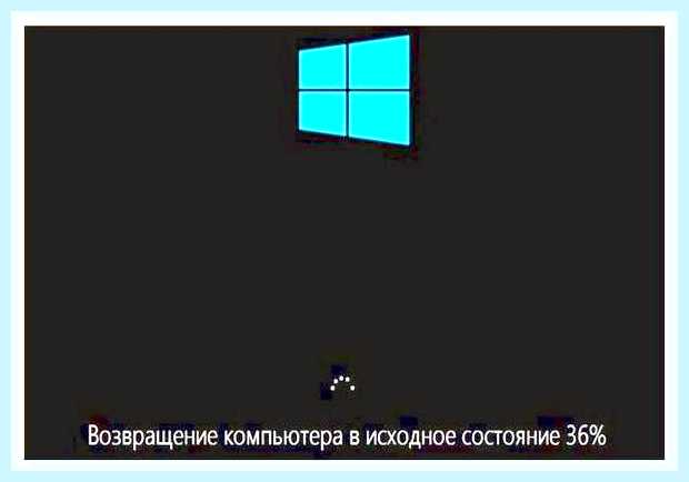 Возвращение компьютера в исходное состояние зависло