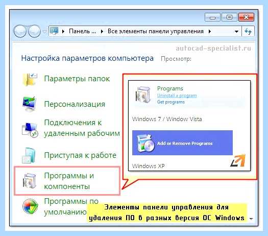 Автокад не удаляется