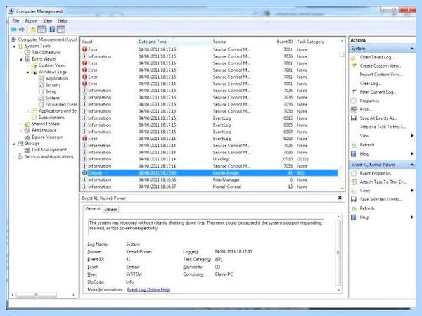 Kernel power 41 63