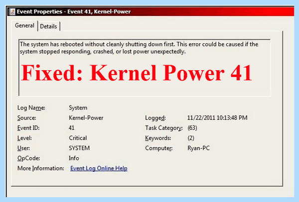 Kernel power 41 windows 10