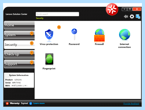 Lenovo solution center