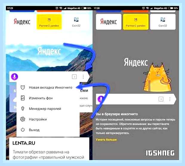 Войти в режиме инкогнито яндекс