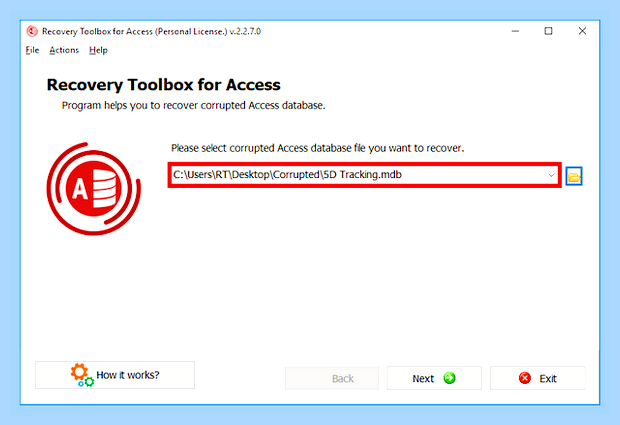 Восстановить базу данных access