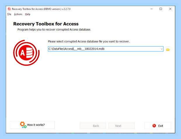 Восстановить базу данных access