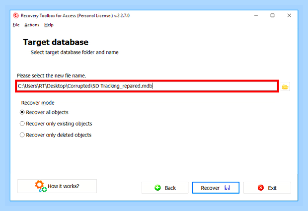 Восстановить базу данных access