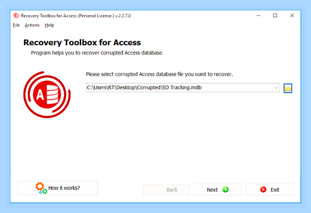 Восстановить базу данных access