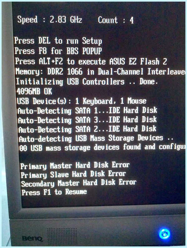 Master disk error