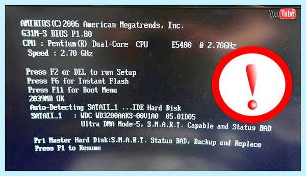 Master hard disk error