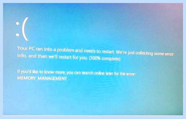 Memory management 0x0000001a windows 10