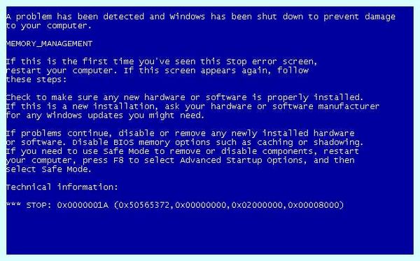 Memory management 0x0000001a windows 7 (memory, management, 0x0000001a, windows) Memory management 0x0000001a windows 7