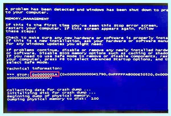 Memory management 0x0000001a