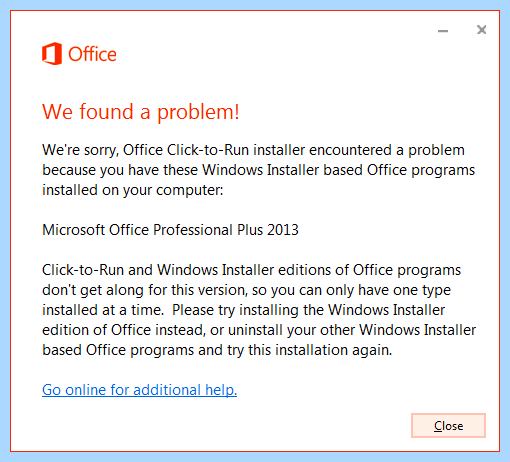 Microsoft click to run