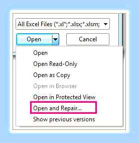 Восстановление excel файла