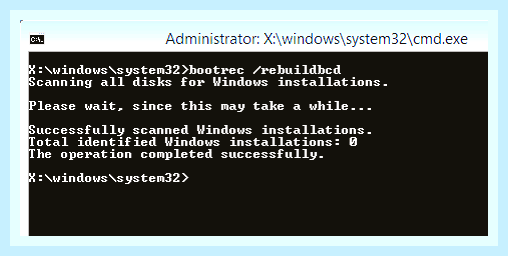 Восстановление mbr windows 7 через командную строку