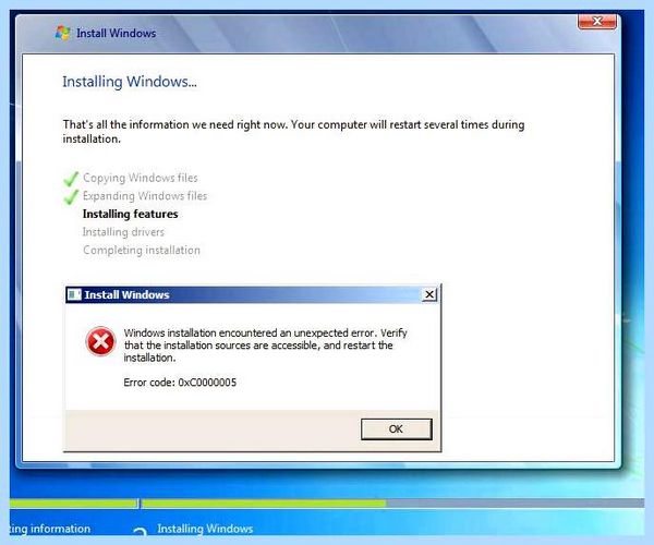 0x00000005 windows 7