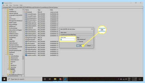 0x8004005 windows 10 открывшемся меню         Редактор реестра