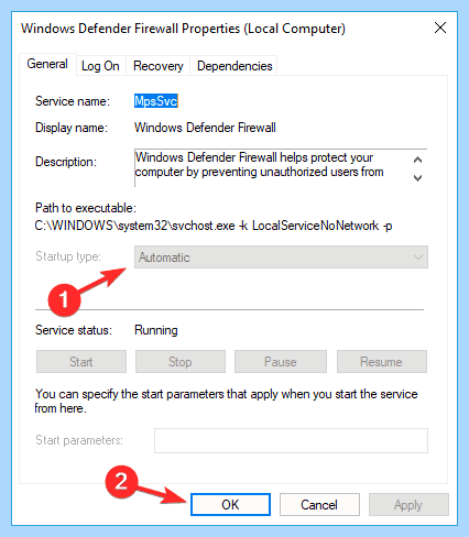0x80070422 брандмауэр windows 10