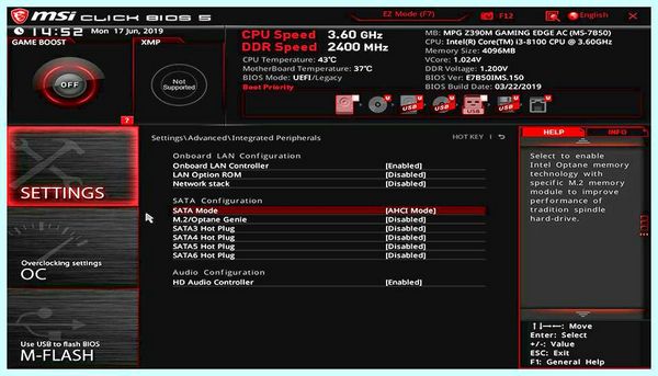 Msi click bios установка