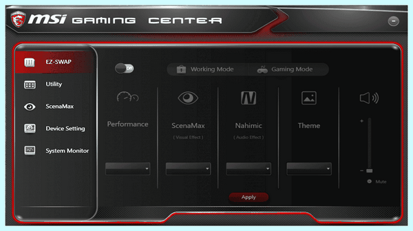 Msi gaming center