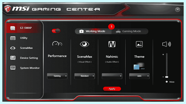 Msi gaming center