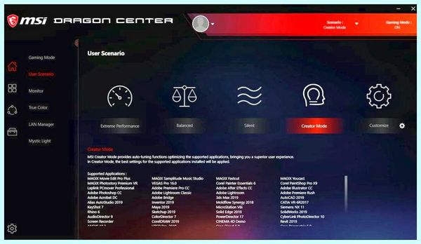 Msi gaming center