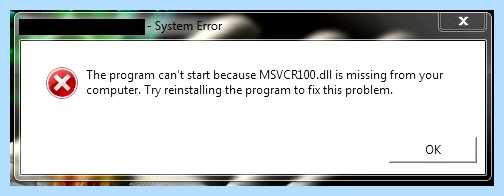 Msvcr100 dll что за ошибка