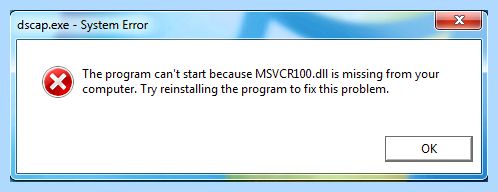 Msvcr100 dll не обнаружен windows 10