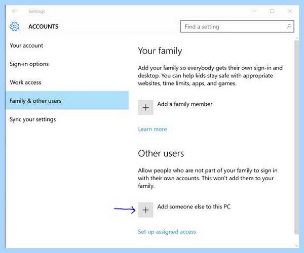 New user windows 10