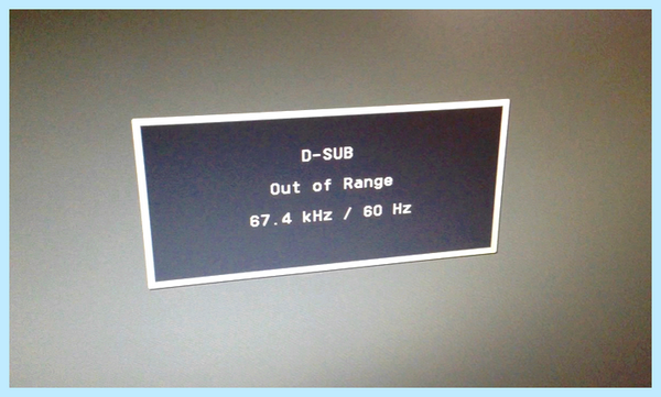 Out of range на мониторе