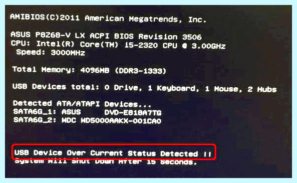 Over current status detected