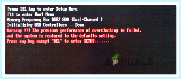 Overclocking failed please enter