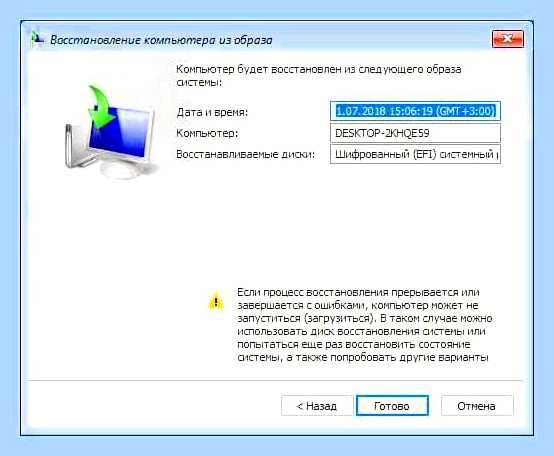 Восстановление системы из образа windows 10