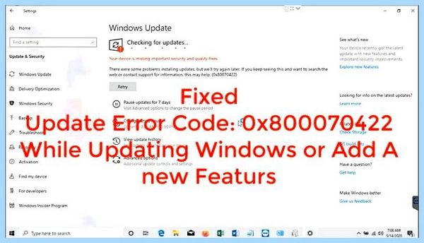 0 80070422 код ошибки он может быть отключен сторонним 0 80070422 код ошибки он может быть отключен сторонним