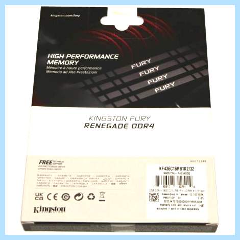 1 4 оз (FURY Renegade, Kingston FURY, Kingston FURY Renegade, единица измерения, оперативной памяти, FURY Renegade KF436C16RB1K2) 1 4 оз