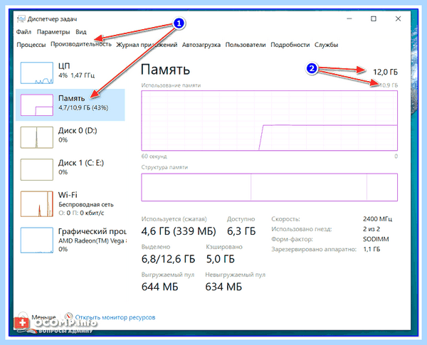 12 гб 8 гб доступно сброс настройки вернет UEFI