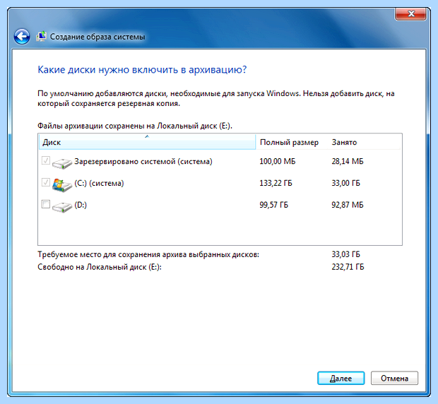 Архивация windows 7