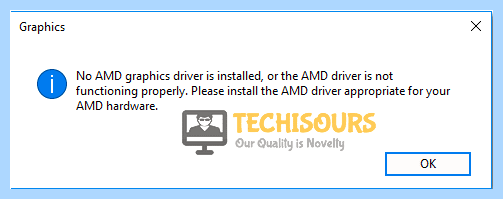 No amd graphics driver is installed