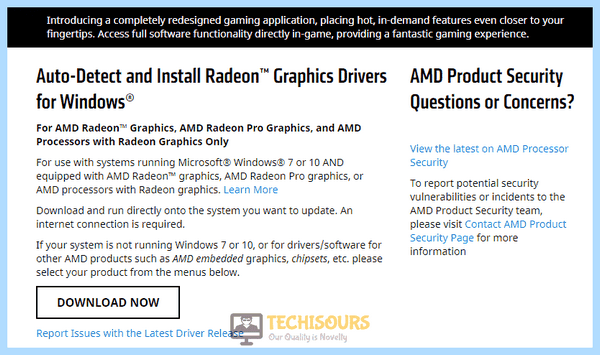 No amd graphics driver is installed