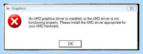 No amd graphics driver is installed